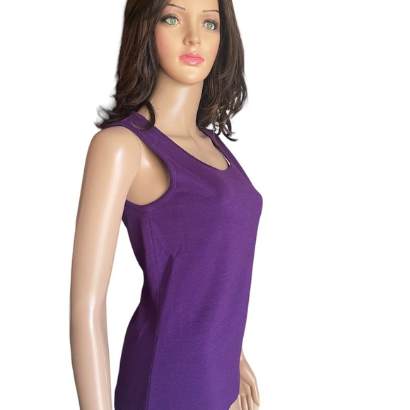 St. John Violet Multi Color Block. Zip Front sweater and sleeveless top SZ (P4-6 - Picture 9 of 14